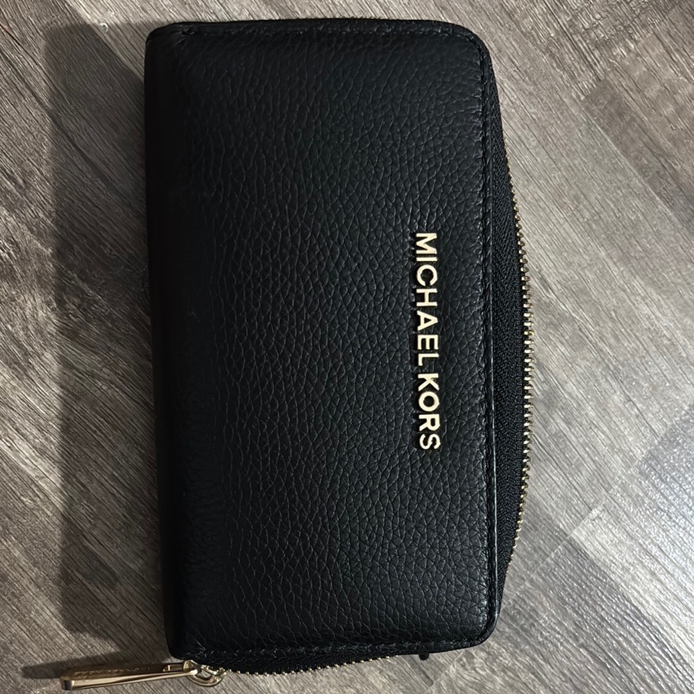 Michael Kors Black Pebbled Leather Wallet